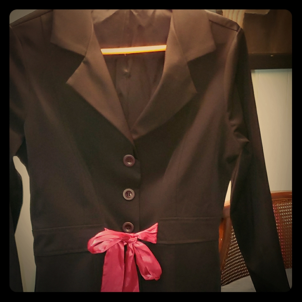 Studio Y Black Blazer with satin sash